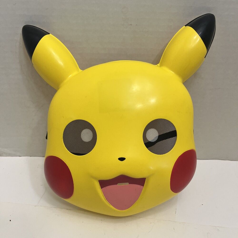 Pokemon Pikachu Mask Halloween Cartoon Dress Up Yellow Role Play Costume
